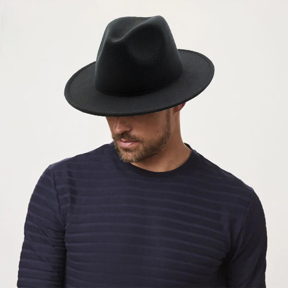 

Фетровая шляпа без пояса для мужчин и женщин, Классическая модная винтажная стильная Федора, Осень-зима