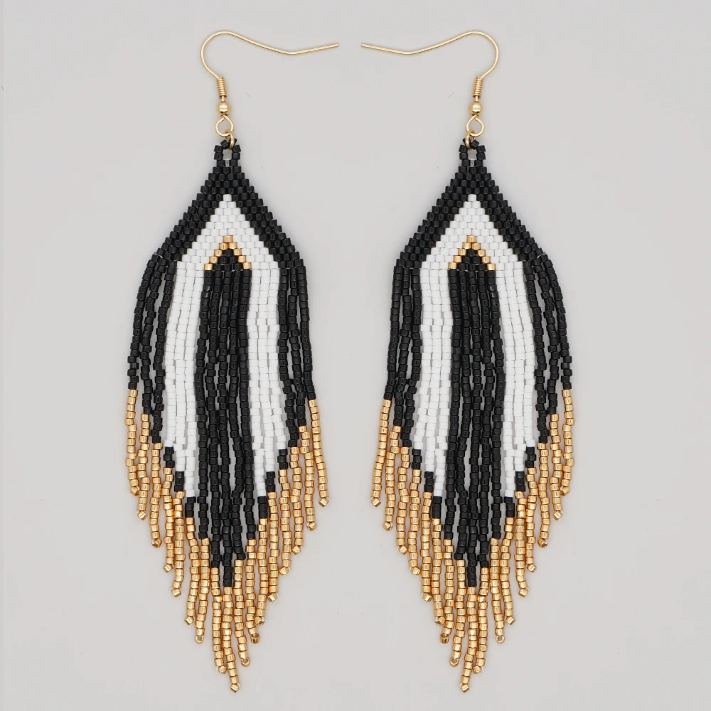 

Go2Boho 2021 серьги с бахромой бисер Miyuki бусины Серьги для женщин ювелирные изделия: модные серьги в форме подарок из горного хрусталя сережки Юв...