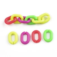 50pcs colorful acrylic chain links diy charm accessories for jewelry making 19 5x14mm handmade chain for women diy necklace