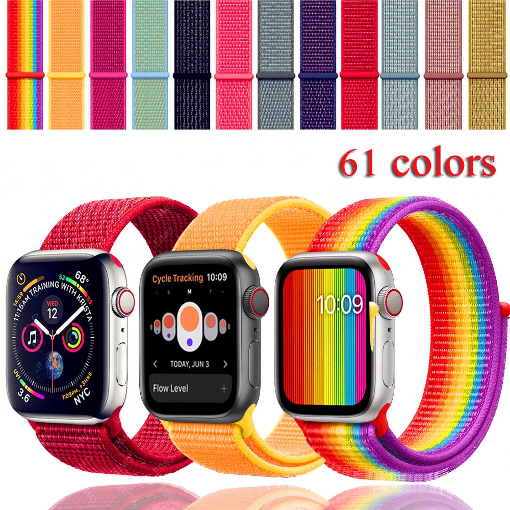 Спортивный нейлоновый ремешок для apple watch 4, apple watch 5, ремешок correa iwatch 44 мм, 40 мм, 38 мм, 42 мм, apple watch series 4, 3, 2, 1