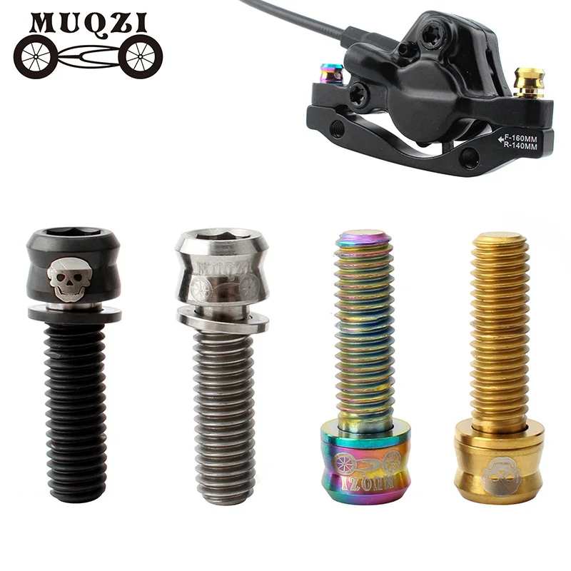 MUQZI 4 шт. велосипед M6 * 17/19 титановый дисковый тормоз винт суппорта рычаг болта