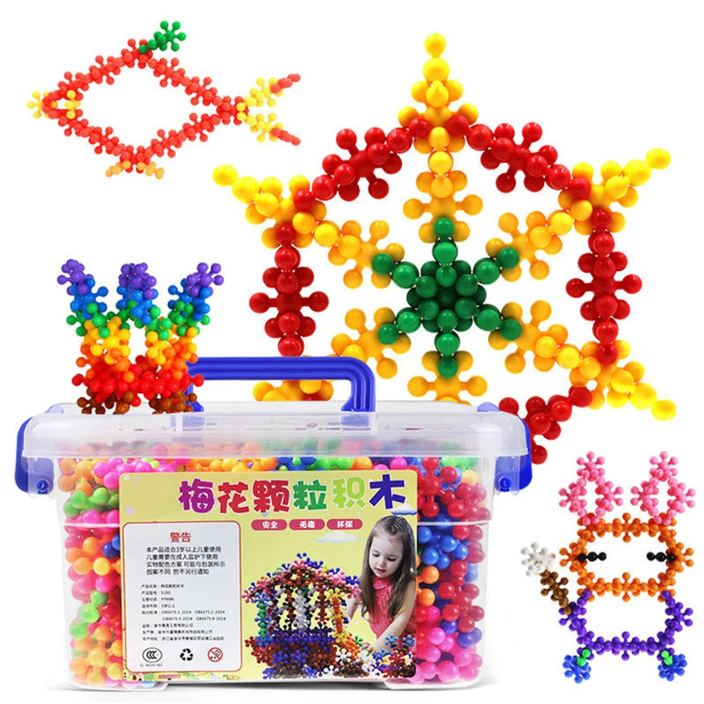 Bloques de interconexi&oacute;n 3D para ni&ntilde;os, 600 unids/caja, bloques de construcci&oacute;n, tabletas de ciruela, juguetes de escritorio DIY-0