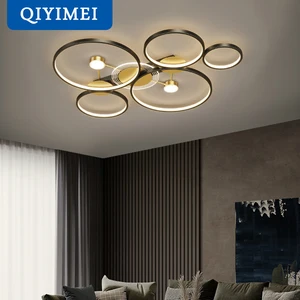 Современная светодиодная люстра, комнатный светильник с дистанционным управлением, лампа для гостиной, столовой, спальни, Домашний Светильник с затемнением