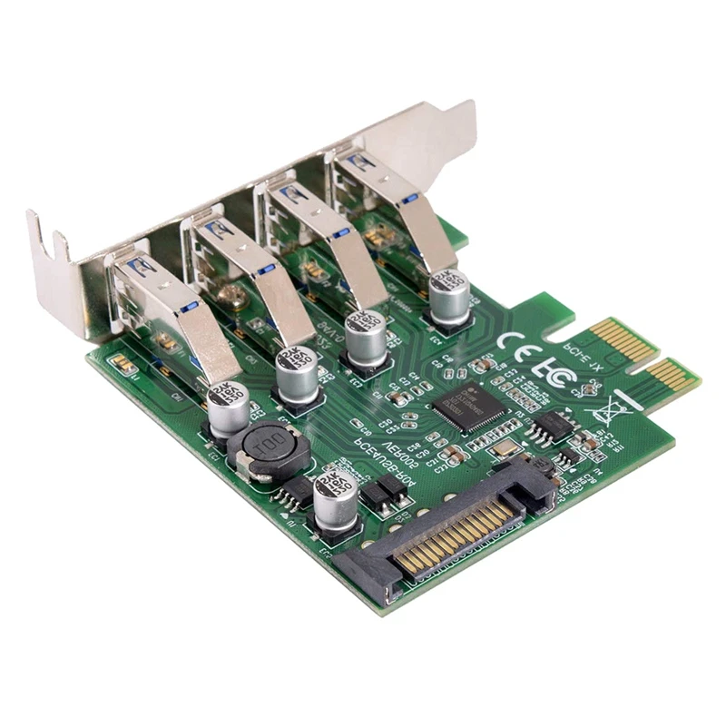 Низкопрофильный 4 портовый Pci E к Usb 3 0 Hub Express адаптер расширения карты 5 Гбит/с для