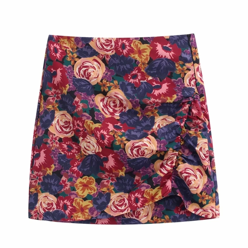 Винтажная Женская плиссированная мини юбка с цветочным принтом весна 2020 женские