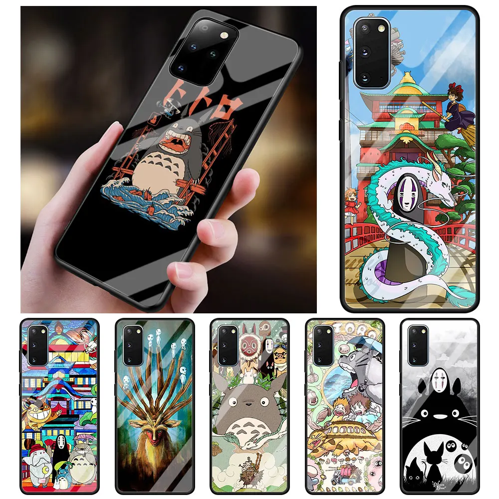 

Studio Ghibli Spirited Totoro Case for Samsung S20 S21 FE S22 Ultra 5G Phone Cover S8 S9 S10 Plus S10e TPU Tempered Glass Capa