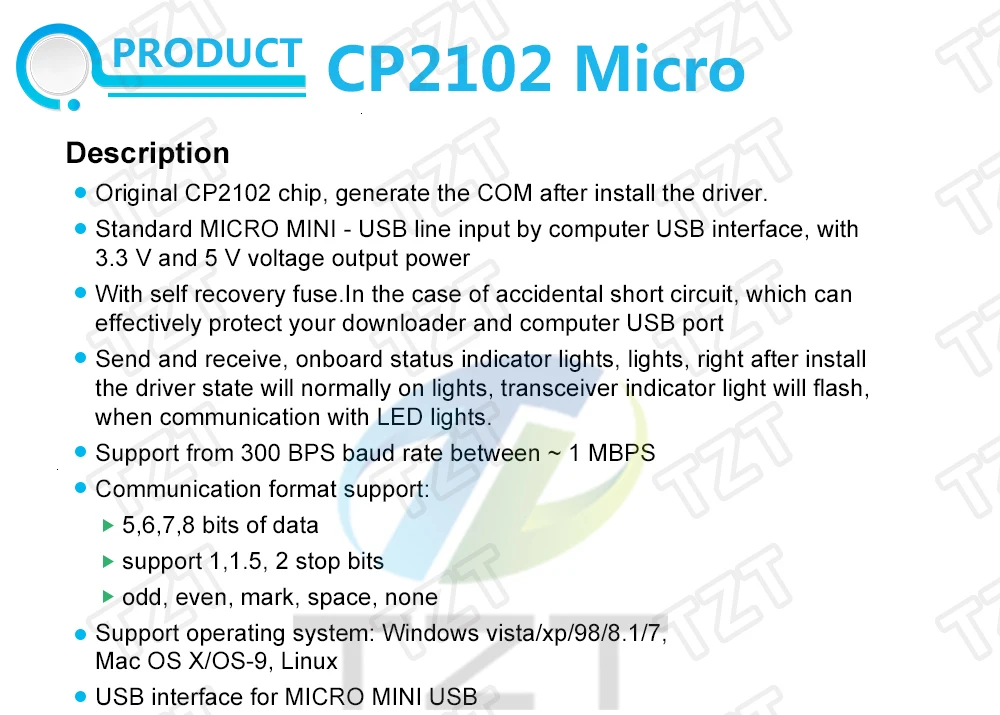 CP2102 USB 2,0 UART ttl 5PIN Соединительный модуль последовательный преобразователь STC Замена FT232 CH340 PL2303 CP2102 MICRO USB для aduino