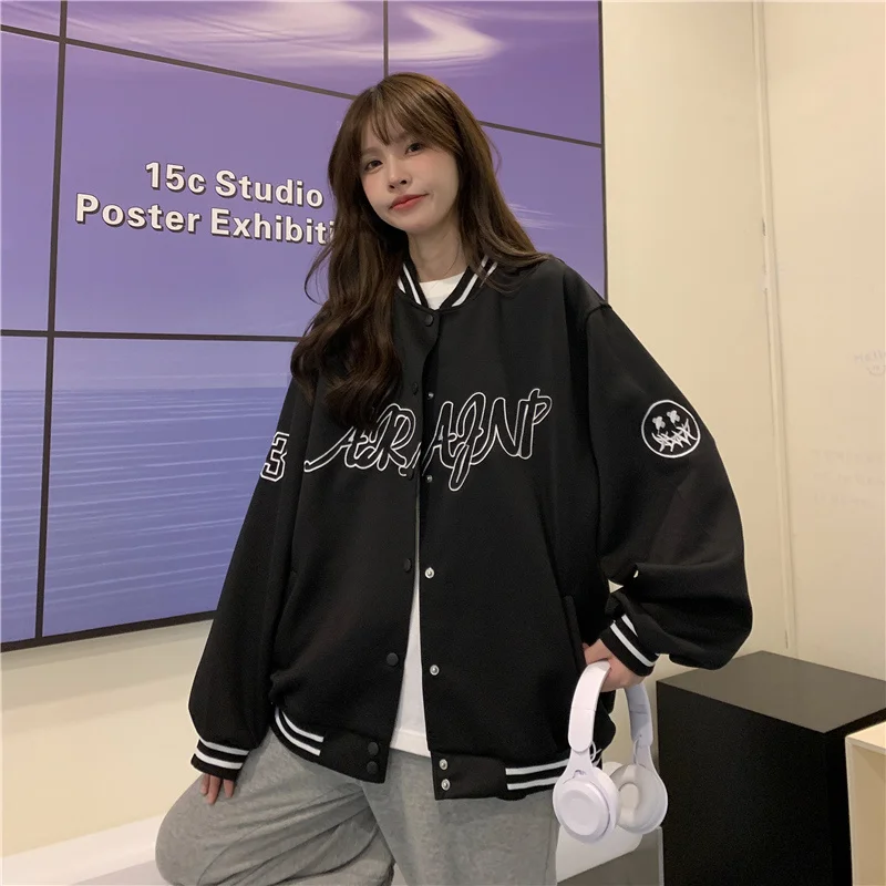 

Oversize Jacket Women's Spring and Autumn Loose Fashion Idle Style BF Thin European and American High Hiphop Baseball