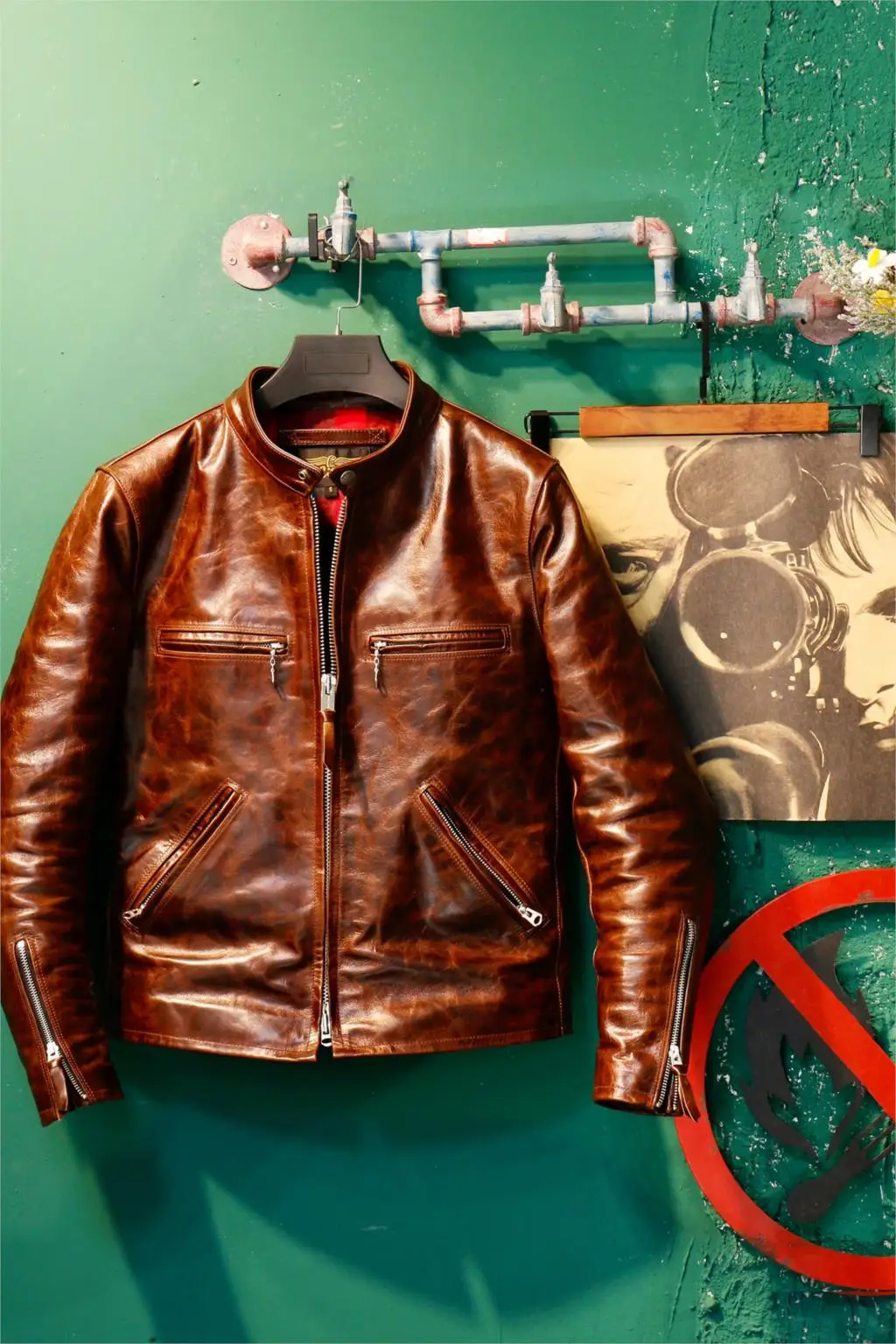 

American-Style Vintage Genuine Leather Oil Wax Leather Knight Motorcycle Jacket ~ Miller Jacket