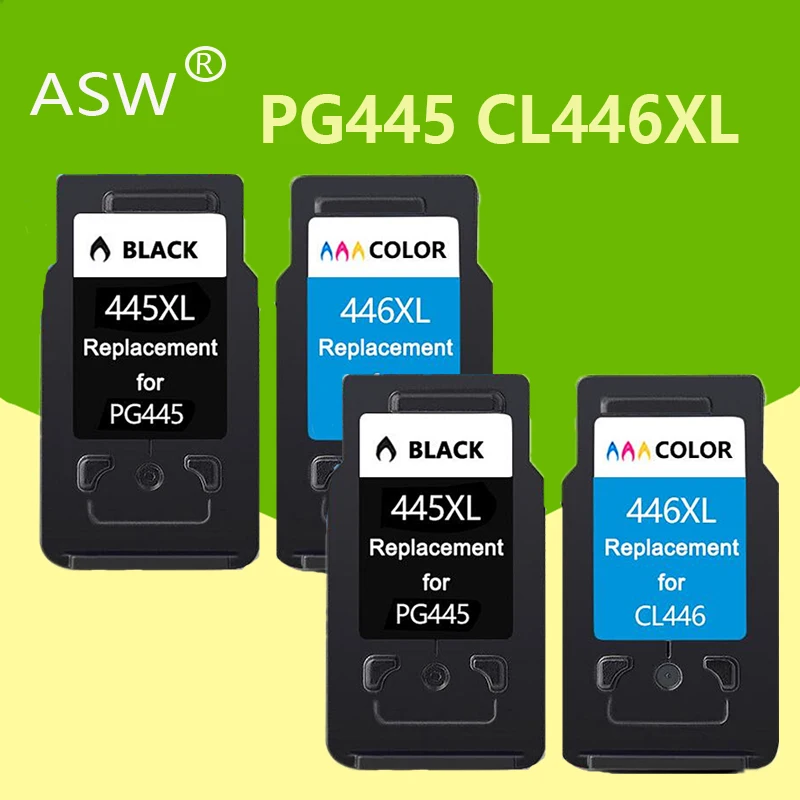 Чернильный картридж ASW PG-445 PG445 CL 446 совместимый с PG445XL 445XL для принтера Canon PIXMA MG 2440