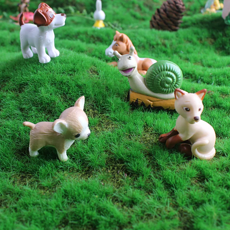 

Cute puppy cat horse snail moss micro landscape doll decoration student personality home accessories desktop model birthday gift