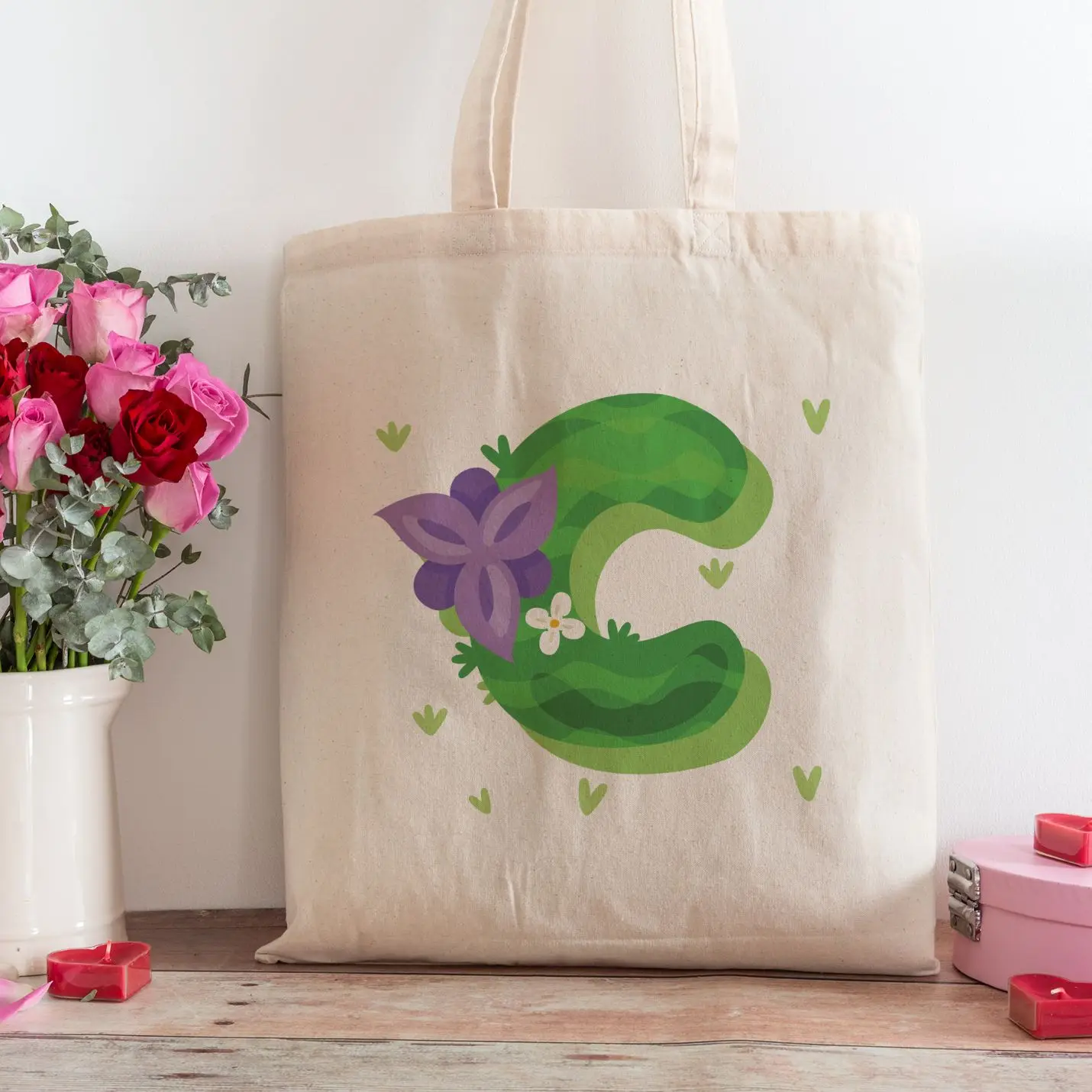 

C Letter Design Shopping Beach Tote Bag