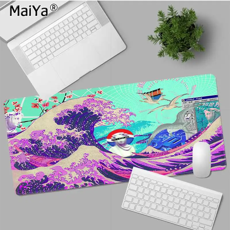 

MaiYa Great Wave Art Your Own Mats Natural Rubber Gaming mousepad Desk Mat Size for Kawaii Desk Teen Girls for Bedroom