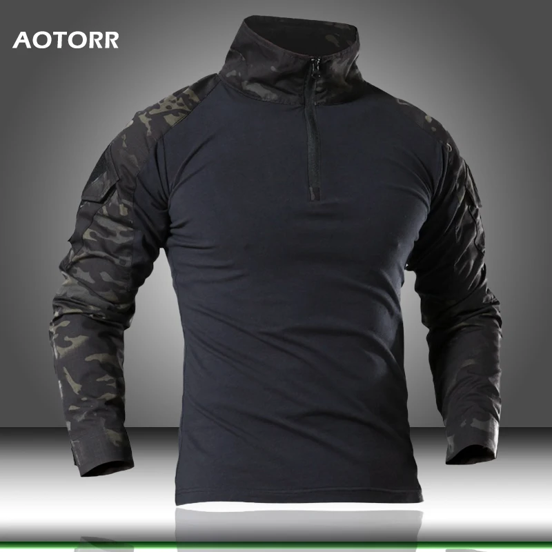 Мужская камуфляжная рубашка в стиле милитари мужские тактические боевые Топы