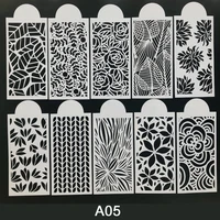 10pc slimline stencils painting templates for scrapbook cake tile furniture wall floor decor craft draw tracing stencils