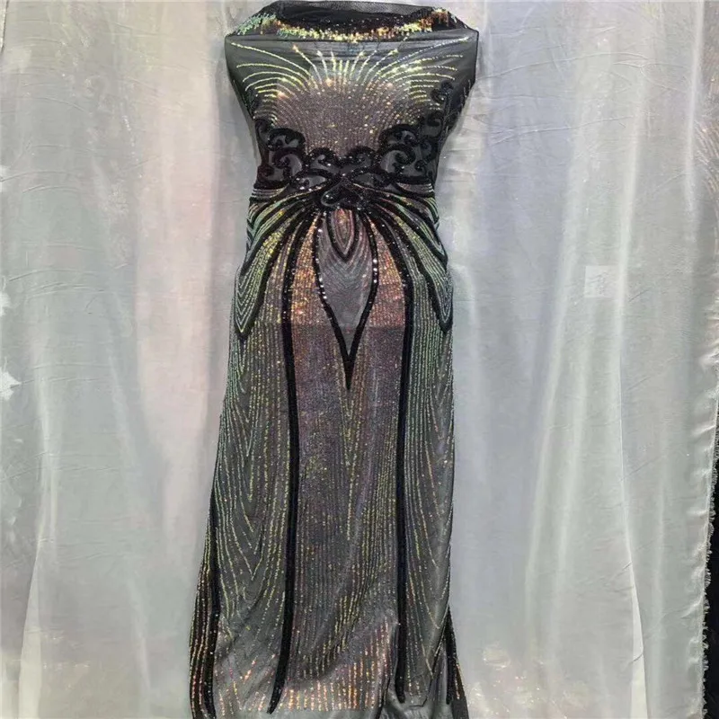 Черные африканские блестки кружева 2019 золото высокого качества французская