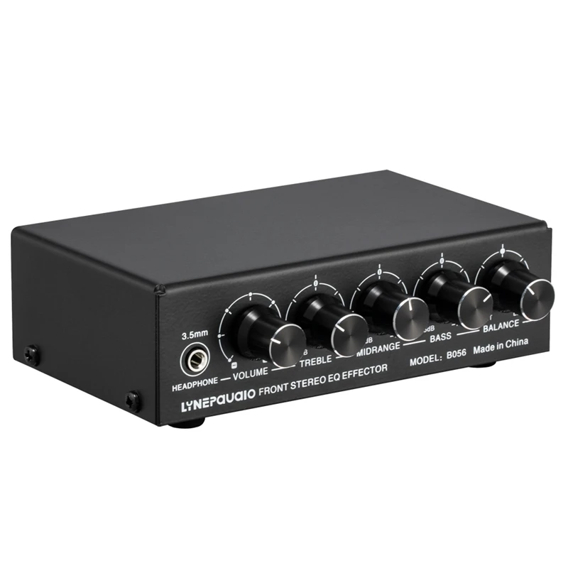 

LYNEPAUAIO Front Audio Amplifier, Stereo Tube Preamp Treble Mid Bass Tone Control Support 3-Channel 3.5mm/6.5mm/RCA Sound Mixer