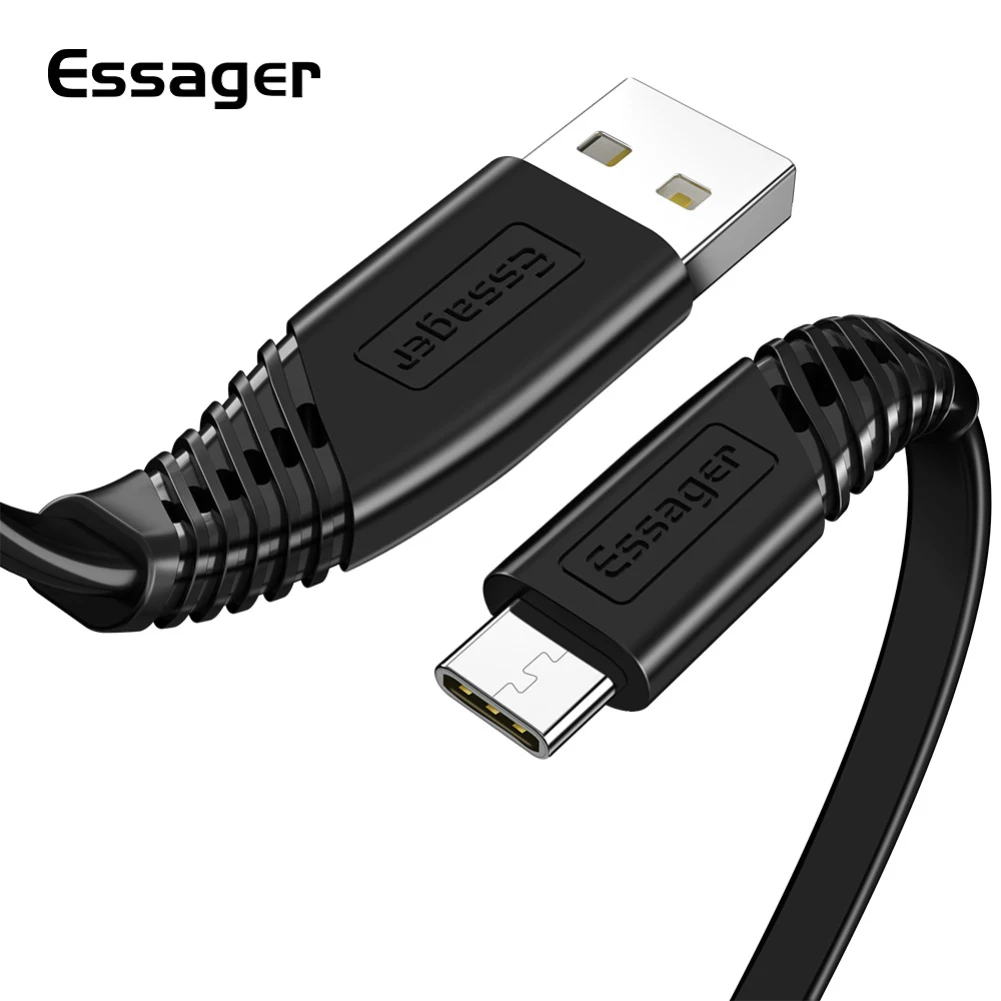 Кабель Essager usb type C для samsung Xiaomi Redmi Note 7 K20 OnePlus 7 Pro 6t провод для быстрой зарядки USBC кабель type-c USB-C зарядное устройство