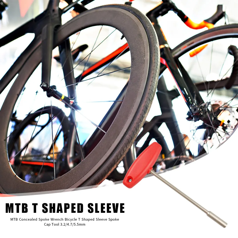 

Bicycle Concealed Spoke Sleeve Durable Steel MTB Road Mountain Bike T-Shaped Built-in Wrench Cap Tool 3.2/4.7/5.5mm
