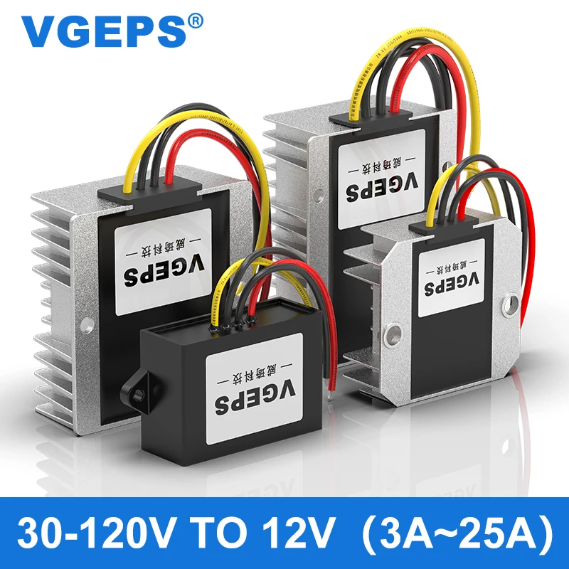 

48V60V72V80V100V to 12V DC power regulator 20-120V down 12V electric vehicle converter