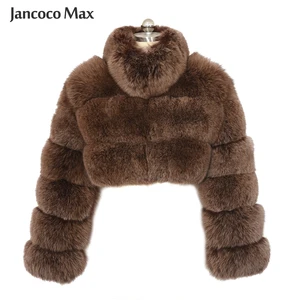 Новый дизайн, женские меховые пальто из натурального Лисьего меха, зимние меховые куртки, короткое модное пальто, пушистое меховое пальто из натурального меха S7841