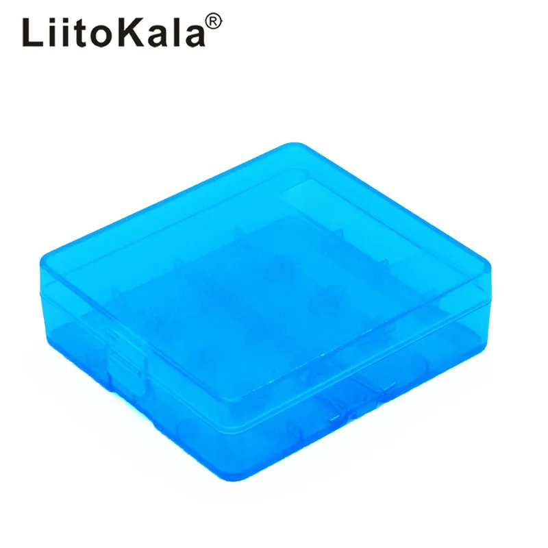 (Подарки) LiitoKala 4x18650 чехол для аккумулятора пластиковый прозрачный жесткий Синий