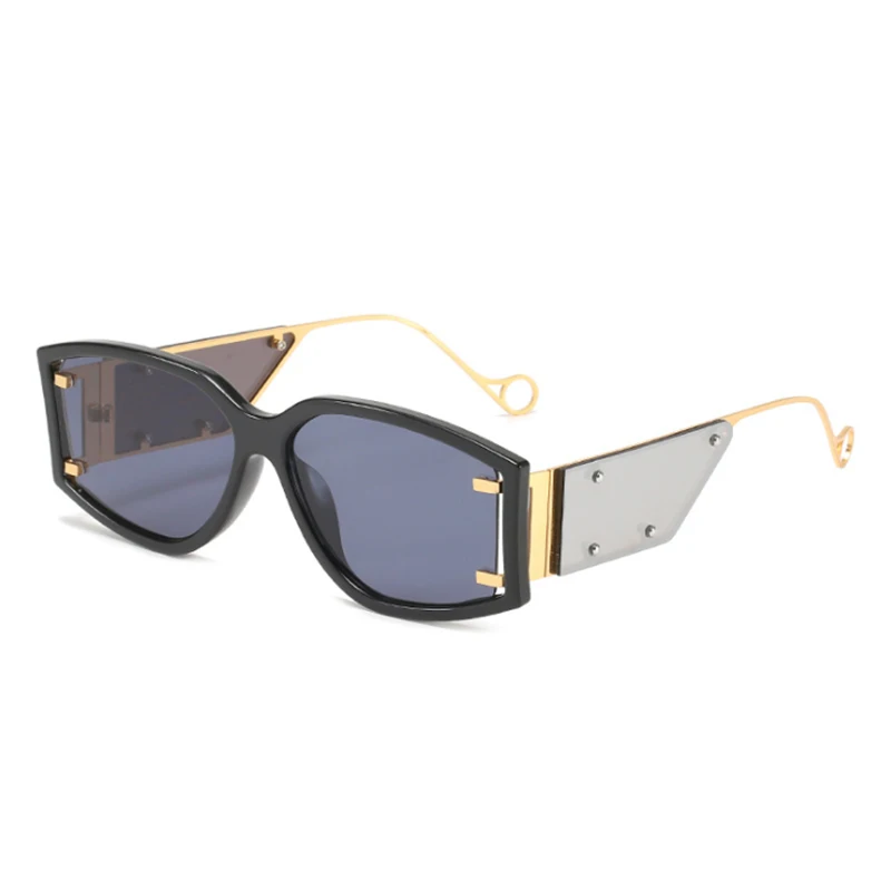 

2021 New Retro Square Big Frame Personality Sunglasses Ladies Fashion Luxury Outdoor Street Shooting Glasses Men Driving Mirror