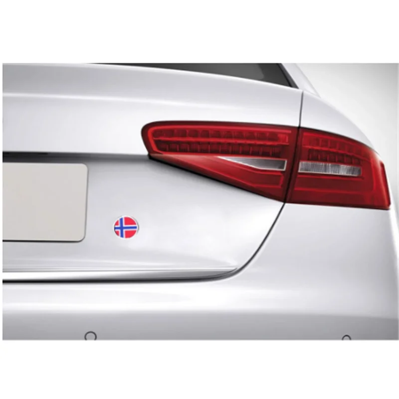 

DSYCAR 1Pcs 3D Metal Norway National Flag Sticker Mini Round Emblem for Volvo Ford Audi Benz Honda Nissan VW BMW Dodge KIA LADA