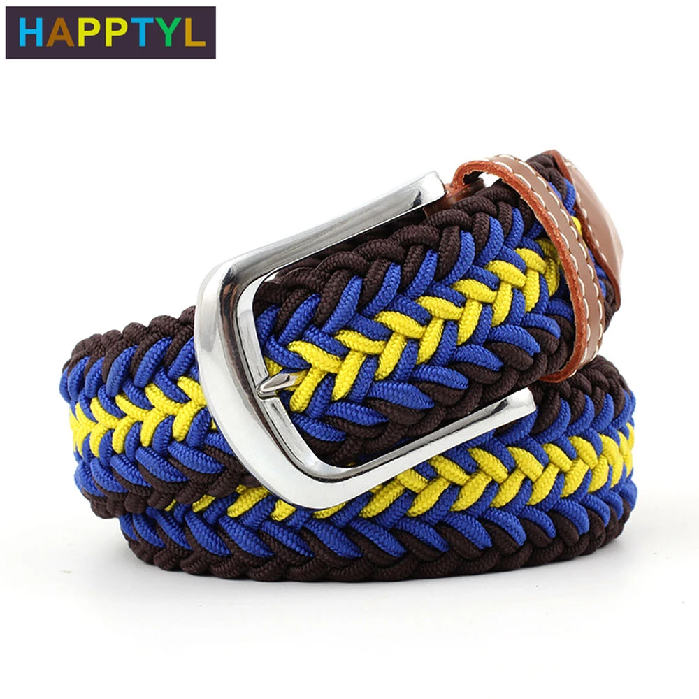 HAPPTYL 1 шт. Модный женский мужской тканый ремень из искусственной кожи для джинсов