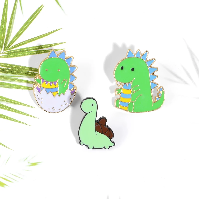 

QIHE JEWELRY Stegosaurus Baby Enamel Lapel Pins Cartoon Dinosaur Brooches Badges Fashion Cute Pins Gifts for Friends Wholesale