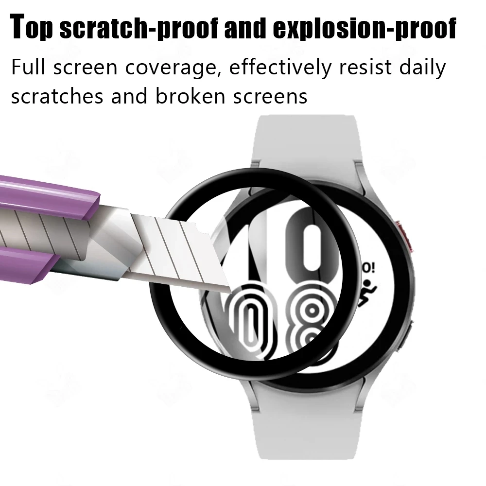 Soft Glass For Samsung Galaxy Watch 4 44mm 40mm 3D HD All-around Protector Galaxy Active 2/Watch4 Screen Protector Film