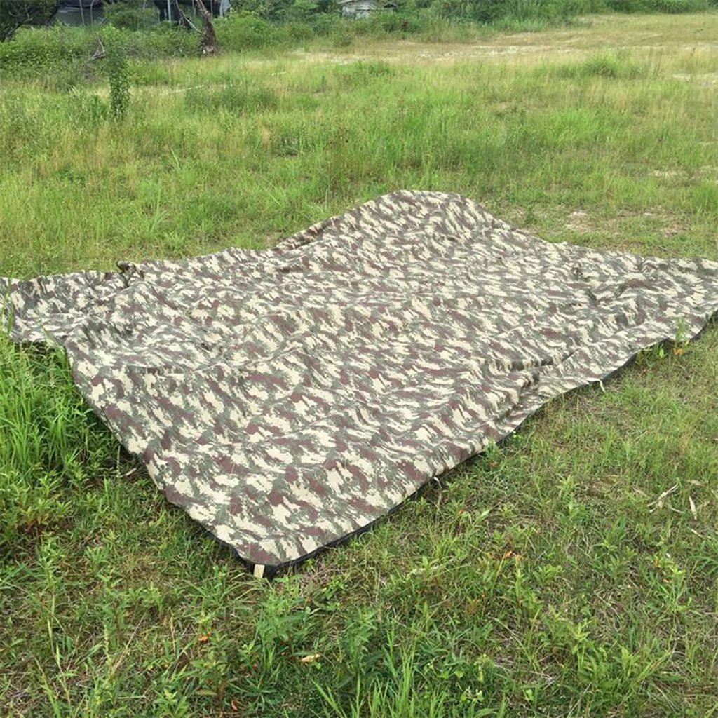 Lightweight Foldable Outdoor Camping Tarp 300 X 375cm Camouflage Waterproof Boat Tarpaulin Cover With Grommets