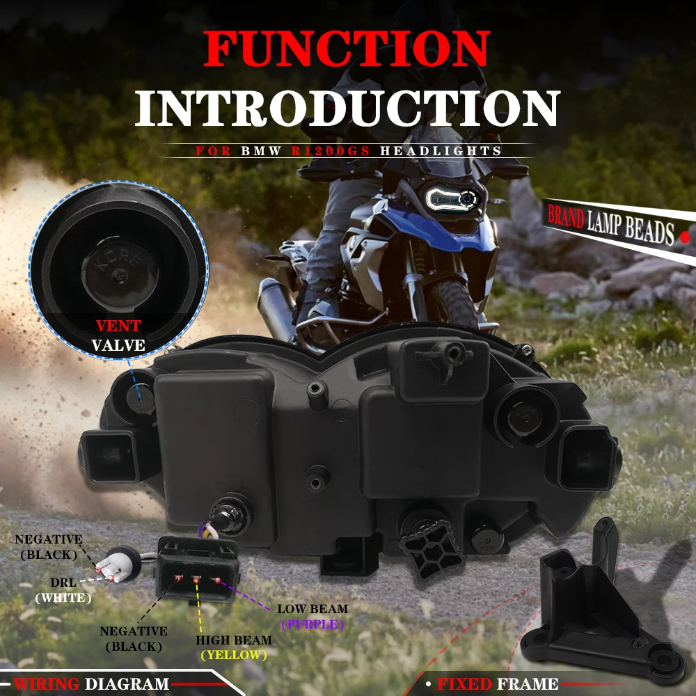 Светодиодные фары в сборе для BMW GS 1200 лампы мотоциклов R1200GS 2004-2013 LC R 1200GS ADV Adventure R1200