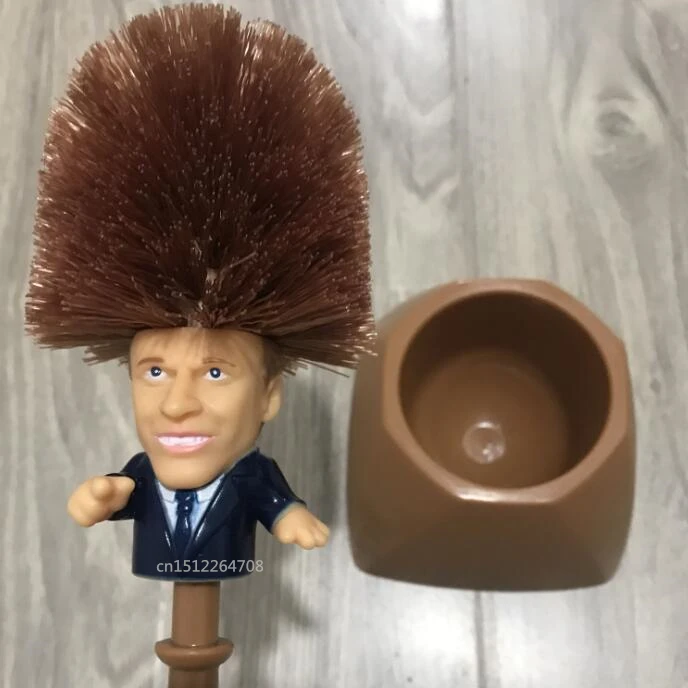 Emmanuel Macron Brosse WC Brosse de toilette Франция Президент Трамп туалетная щетка забавная - Цвет: Цвет: желтый