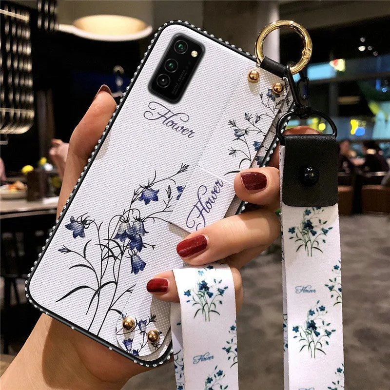 Мягкий чехол из ТПУ с ремешком на запястье для Samsung Galaxy S20FE S21 S8 S9 S10 S20Plus Note20 8 9 10
