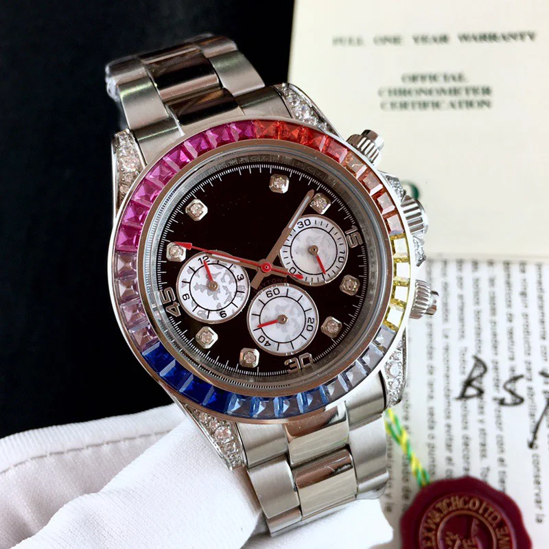 

Высококачественные мужские часы серии Rainbow Diamond с автоматическим механическим механизмом 40 мм из нержавеющей стали с сапфировым стеклом