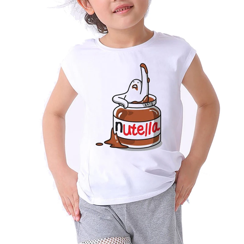 Camiseta de dibujos animados para ni&ntilde;as, ropa de moda para ni&ntilde;os y ni&ntilde;as, tops bonitos de nutella, camisetas para ni&ntilde;os, camisetas para ni&ntilde;os 2020-1