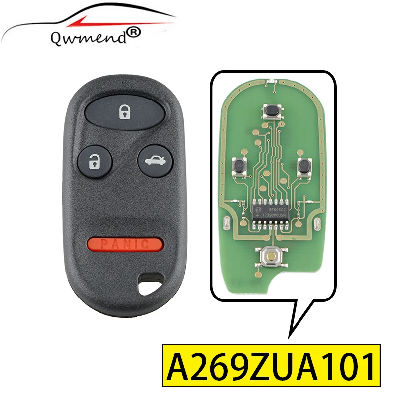 

Автомобильный пульт дистанционного управления QWMEND для Honda A269ZUA101 433/434 МГц для Honda CR-V CR V 1997 1998 1999 2000 2001 Автомобильный ключ 3 + 1 кнопки