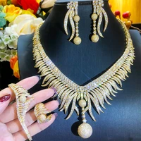 kellybola jewelry dubai luxury full cubic zirconia jewelry set high quality for women wedding banquet fashion jewelry 4pcs 2021