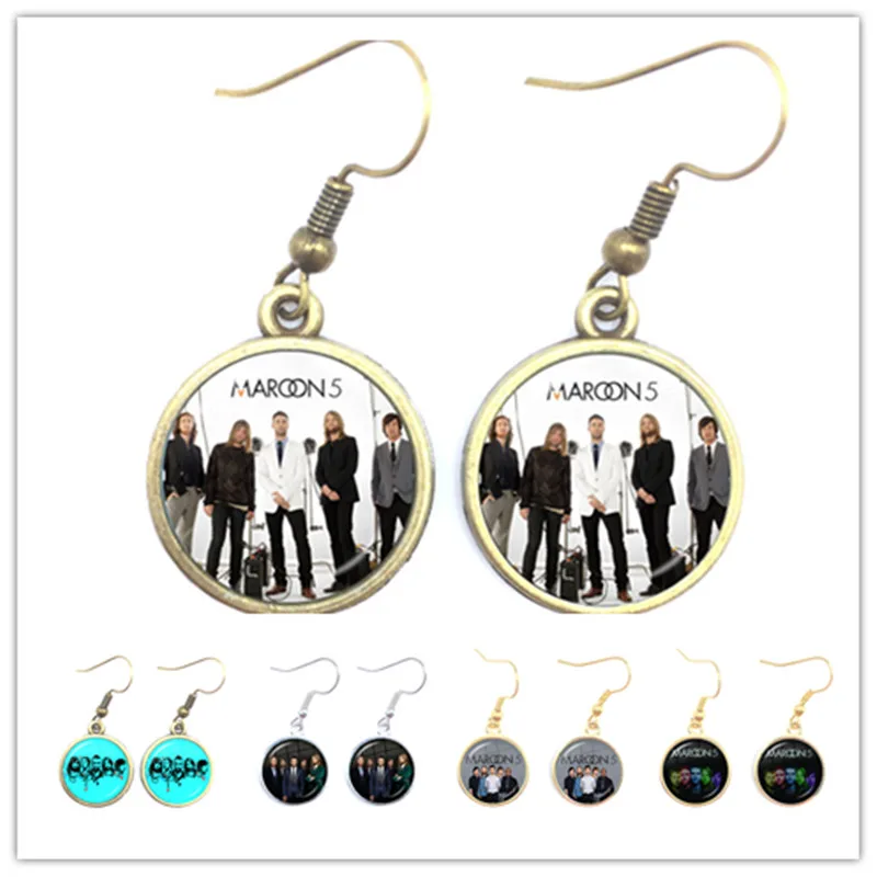 1 пара 16 мм круглые стеклянные кабошоны ручной работы бордовые 5 Висячие серьги