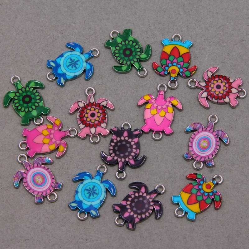 6 шт в богемном стиле морских животных красочные яркие черепаха разъем