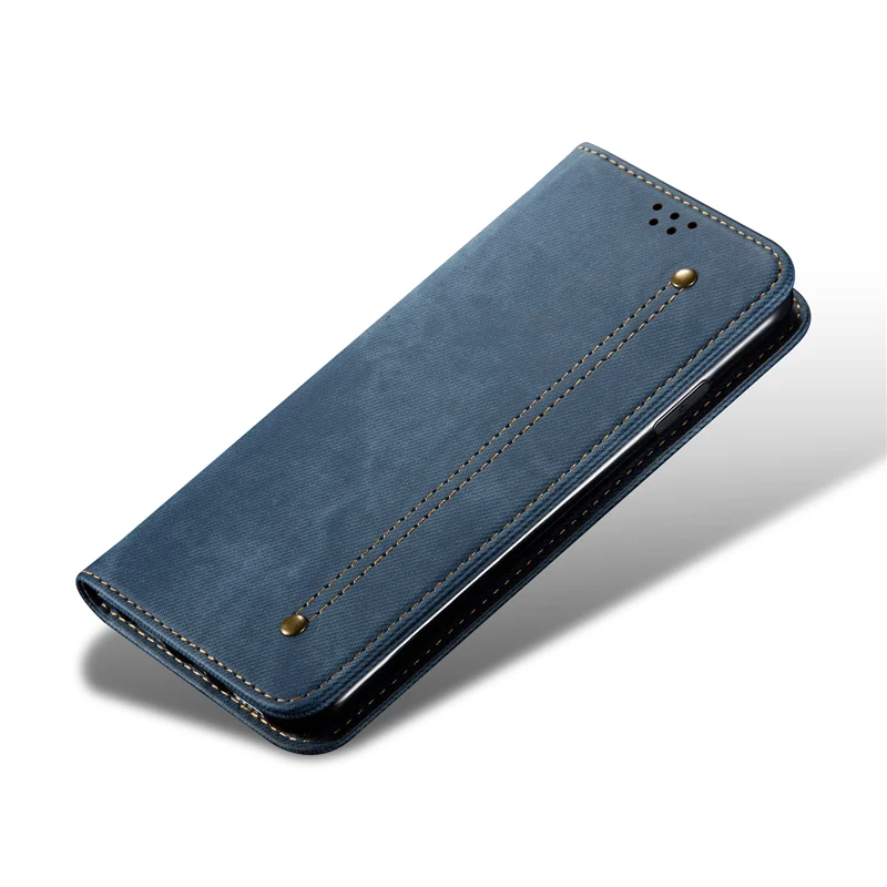 Wallet Magnetic Flip Case For Xiaomi Poco F2 Pro Phone Denim Retro Fabirc Stand Cover Pocophone | Мобильные телефоны и