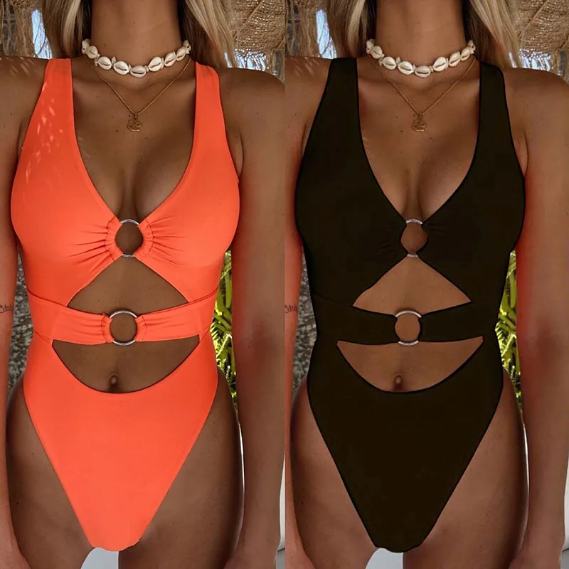 

2021 Sexy Hollow Swimwear Women Slim Fit One Piece Swimsuit