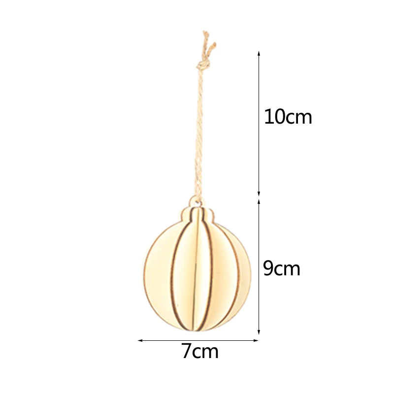 1pc ball Рождественские украшения, деревянные подвески, новогодние Подвесные Подарки, украшение на елку, сделай сам, дерево, ремесло, для дома, свадьбы, Navidad, Декор - Цвет: 1pc ball