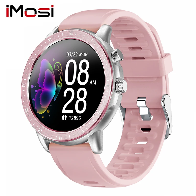 

Imosi 1,3 дюймов Смарт-часы для женщин полный сенсорный экран фитнес трекер приборы для измерения артериального давления умные часы для мужчин ...