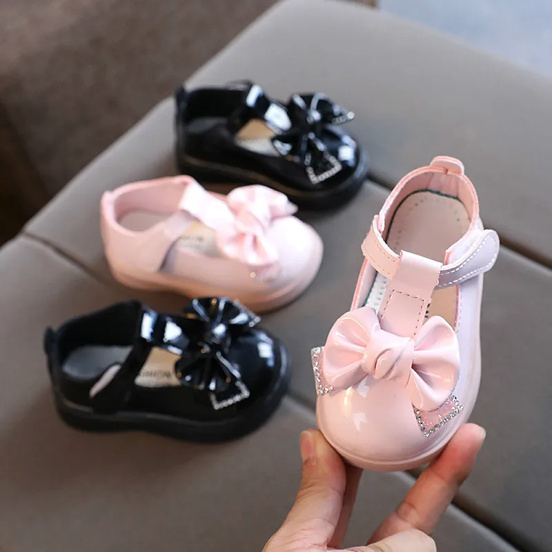 

Autumn Kids Pu Leather Shoes Fashion Little Girls Princess Bow Sandals Spring Baby Toddler Children Flats Shoes G162