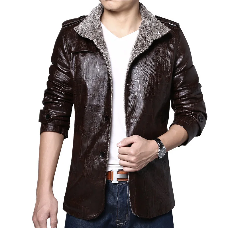Мужская Зимняя шерстяная куртка модная мужская кожаная шерстяное пальто одежда