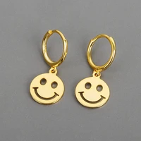 smiley dangle earrings for women smiling face hoop earrings happy earrings female party jewelry pendientes verano m4