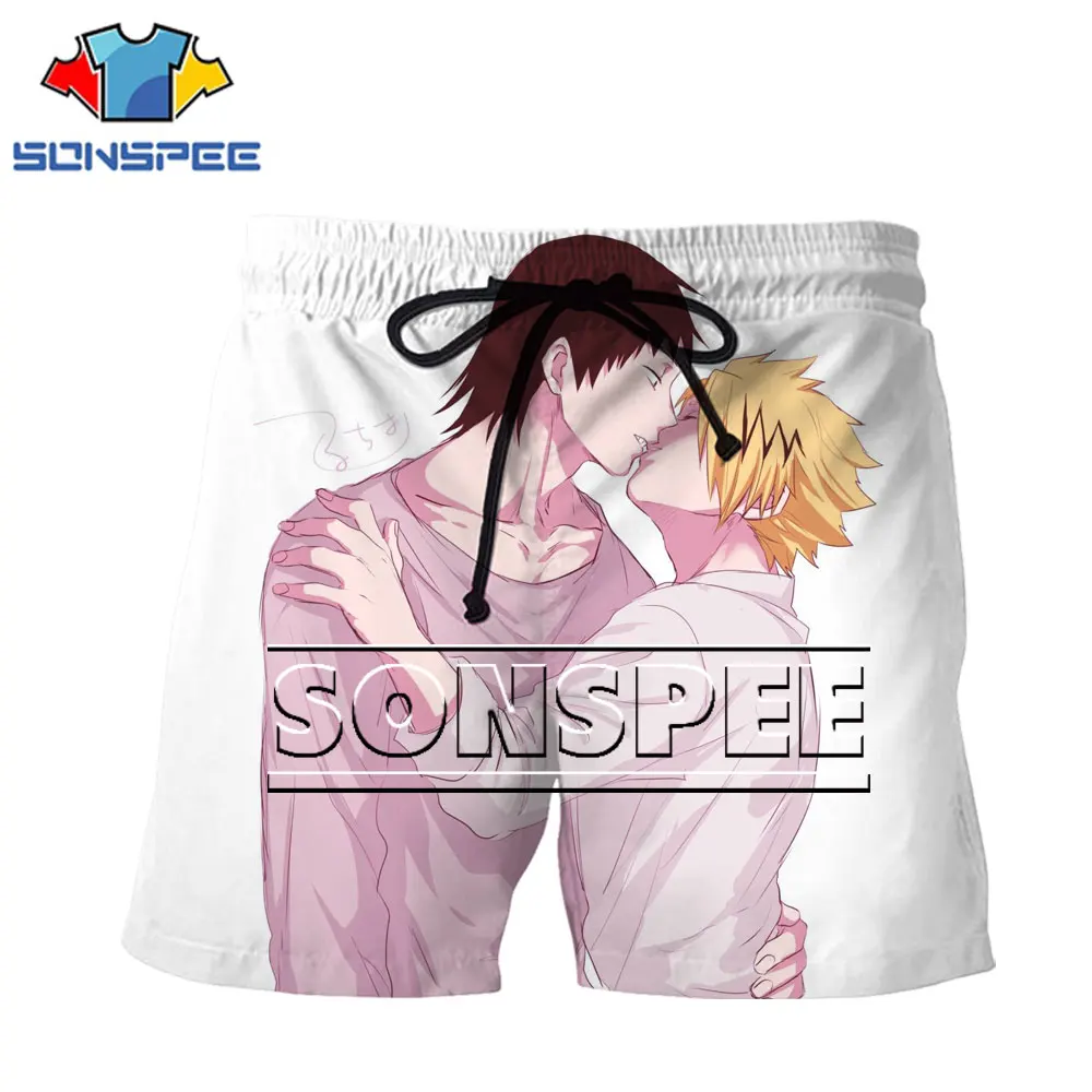 

SONSPEE Brand 3D Men Shorts My Hero Academia Anime Cartoon Character Protagonist Summer Plus Size Harajuku Casual Shorts Apparel