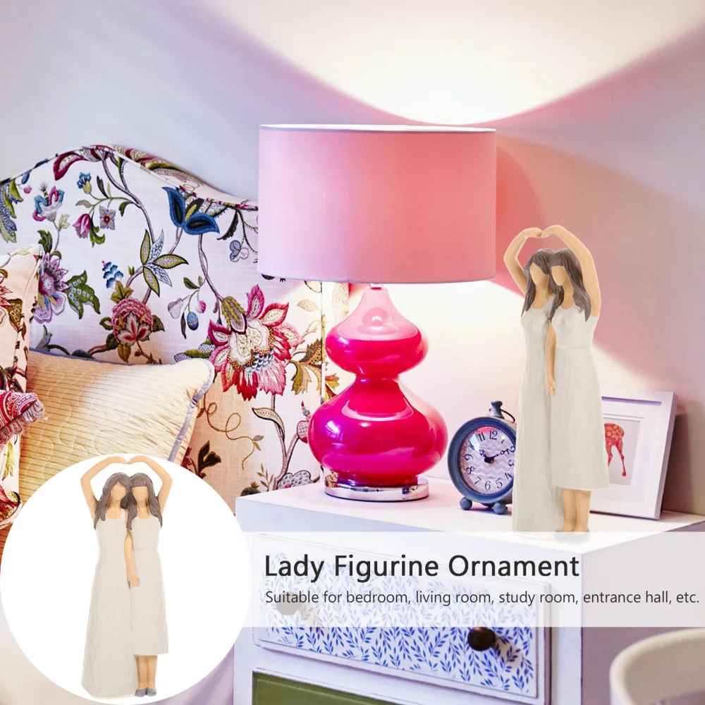 

Unique Lady Statue Ornament Resin Figure Adornment Tabletop Statue Ornament